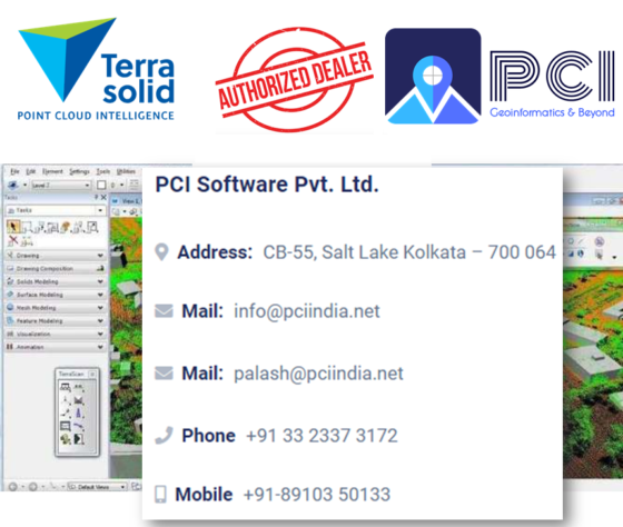 PCI Software Pvt. Ltd. is the authorized reseller for Terrasolid software in India and SAARC Countries.